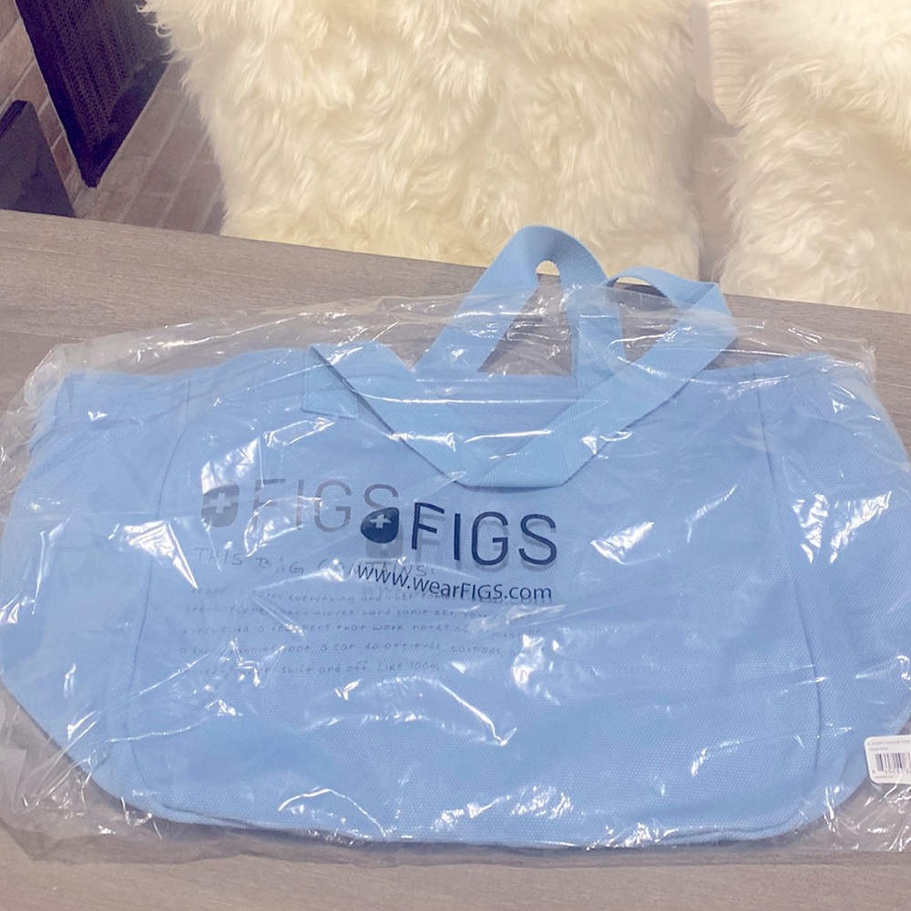 Figs Canvas Tote Dusty Blue Color